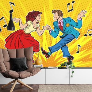 Papier Peint Couple Dansant Dans Un Style Pop Art – Image 4
