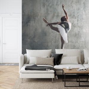 Papier Peint Ballerine Dansante Sur Un Fond De Mur En Béton – Image 6