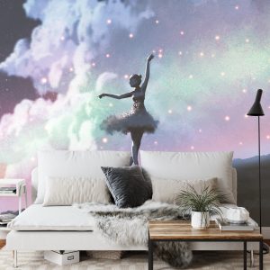 Papier Peint Ballerine Dansant Sur Le Fond Du Ciel Nocturne – Image 3