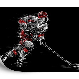 Papier Peint Joueur De Hockey Sur Glace Dessiné – Image 2