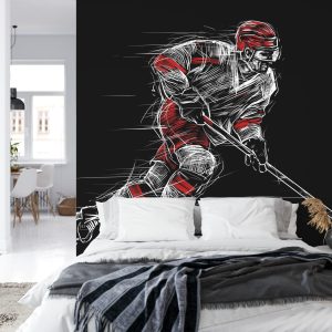 Papier Peint Joueur De Hockey Sur Glace Dessiné – Image 8