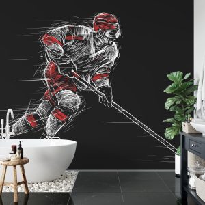 Papier Peint Joueur De Hockey Sur Glace Dessiné – Image 5