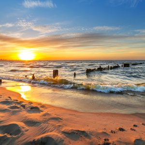 Papier Peint Plage Coucher De Soleil – Image 1