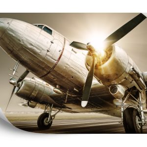 Papier Peint Avion Antique Au Coucher Du Soleil – Image 2