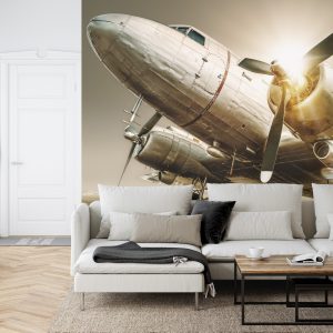 Papier Peint Avion Antique Au Coucher Du Soleil – Image 6