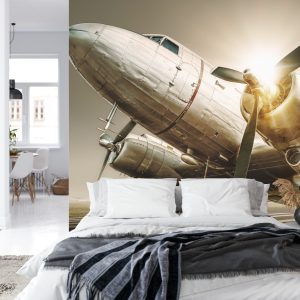 Papier Peint Avion Antique Au Coucher Du Soleil – Image 8