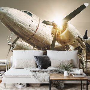 Papier Peint Avion Antique Au Coucher Du Soleil – Image 3