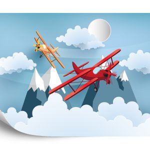 Papier Peint Avion Entre Les Nuages – Image 2