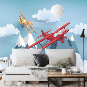 Papier Peint Avion Entre Les Nuages – Image 3