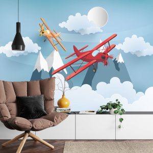 Papier Peint Avion Entre Les Nuages – Image 4