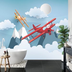 Papier Peint Avion Entre Les Nuages – Image 5