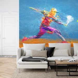 Papier Peint Joueur De Tennis Abstrait Peint – Image 6