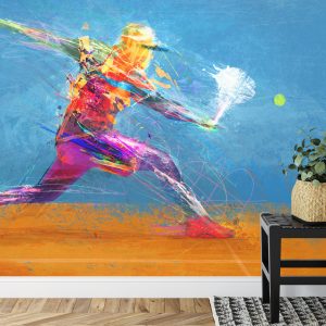 Papier Peint Joueur De Tennis Abstrait Peint – Image 7