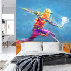 Papier Peint Joueur De Tennis Abstrait Peint – Image 8