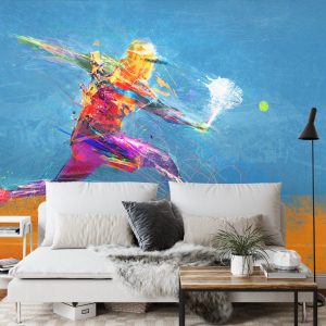 Papier Peint Joueur De Tennis Abstrait Peint – Image 3