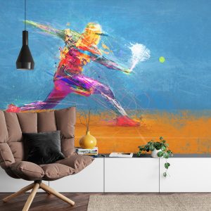 Papier Peint Joueur De Tennis Abstrait Peint – Image 4