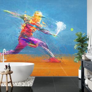 Papier Peint Joueur De Tennis Abstrait Peint – Image 5
