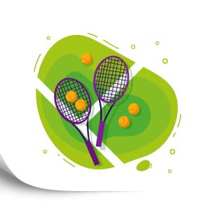 Papier Peint Balles Et Raquettes De Tennis Dessinées – Image 2