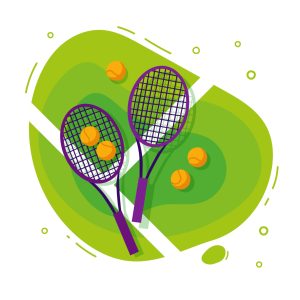 Papier Peint Balles Et Raquettes De Tennis Dessinées – Image 1