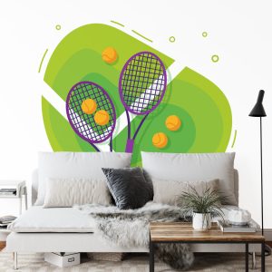 Papier Peint Balles Et Raquettes De Tennis Dessinées – Image 3