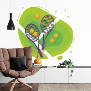 Papier Peint Balles Et Raquettes De Tennis Dessinées – Image 4