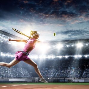 Papier Peint Joueuse De Tennis Au Stade – Image 1