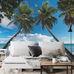 Papier Peint Plage Océan Palmiers – Image 3