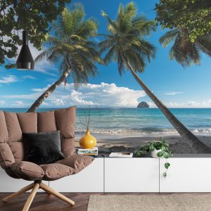 Papier Peint Plage Océan Palmiers – Image 4