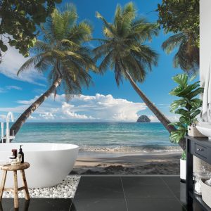 Papier Peint Plage Océan Palmiers – Image 5