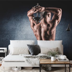 Papier Peint Homme Musclé Avec Haltère – Image 3