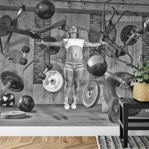 Papier Peint Femme Flottant Entre Les Équipements Sportifs – Image 7
