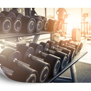 Papier Peint Haltères Au Gymnase 3D – Image 2