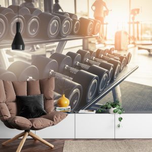 Papier Peint Haltères Au Gymnase 3D – Image 4