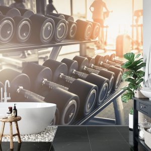 Papier Peint Haltères Au Gymnase 3D – Image 5