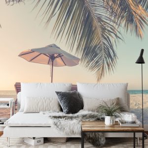 Papier Peint Plage Océan Palmiers – Image 3