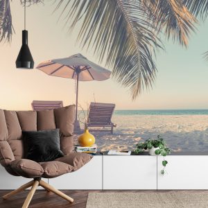 Papier Peint Plage Océan Palmiers – Image 4