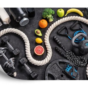 Papier Peint Équipement De Sport Avec Fruits Et Légumes – Image 2