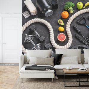 Papier Peint Équipement De Sport Avec Fruits Et Légumes – Image 6