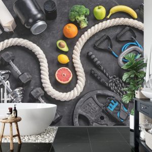 Papier Peint Équipement De Sport Avec Fruits Et Légumes – Image 5