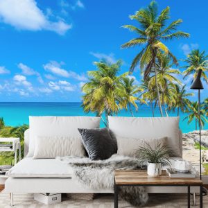 Papier Peint Plage Océan Palmiers – Image 3