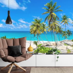 Papier Peint Plage Océan Palmiers – Image 4