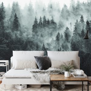 Papier Peint Forêt Dans Le Brouillard – Image 3