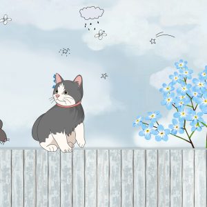 Papier Peint Chat Sur Une Clôture – Image 1