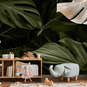 Papier Peint Feuilles De Monstera Blanches Et Vertes – Image 5