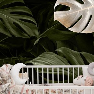 Papier Peint Feuilles De Monstera Blanches Et Vertes – Image 6