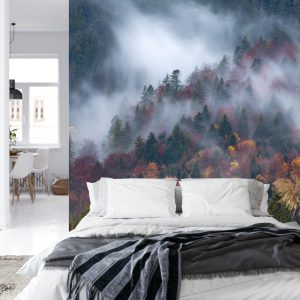 Papier Peint Forêt D'automne Dans Un Beau Brouillard – Image 8