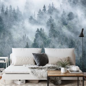 Papier Peint Forêt Brumeuse Dans Les Montagnes – Image 3