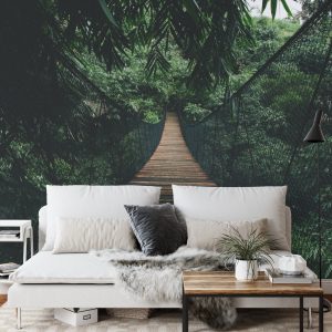 Papier Peint Pont Suspendu Dans Une Forêt – Image 3