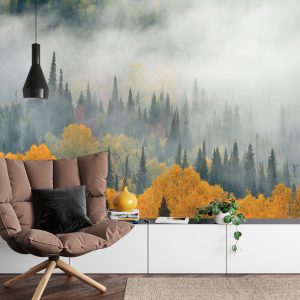 Papier Peint Brouillard Sur La Forêt D'automne – Image 4