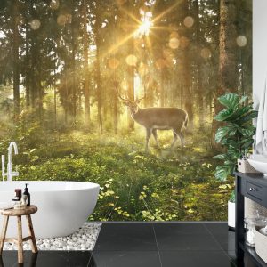 Papier Peint Cerf Dans La Forêt Le Matin – Image 5